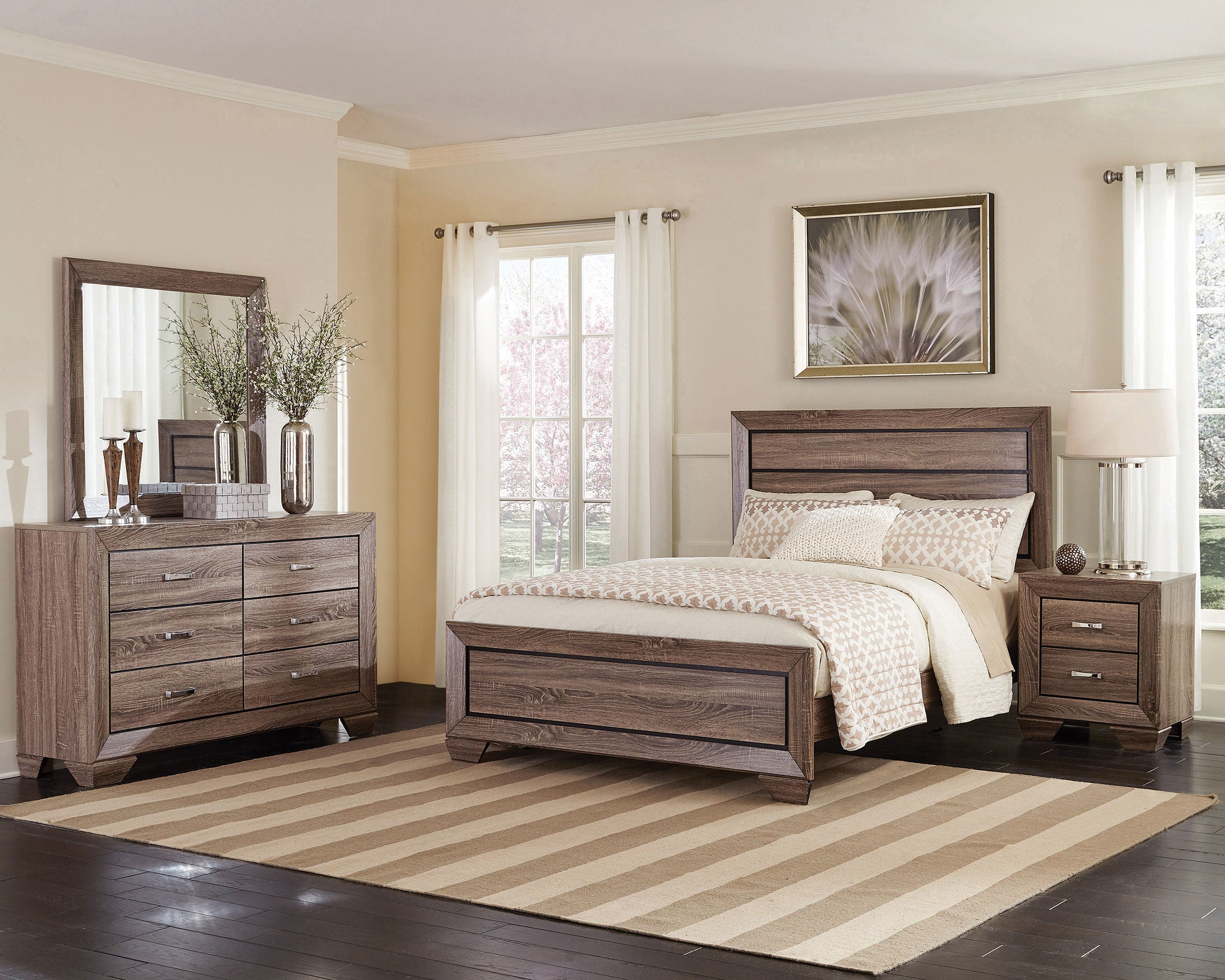 Kauffman California King Bedroom Set Dark Cocoa