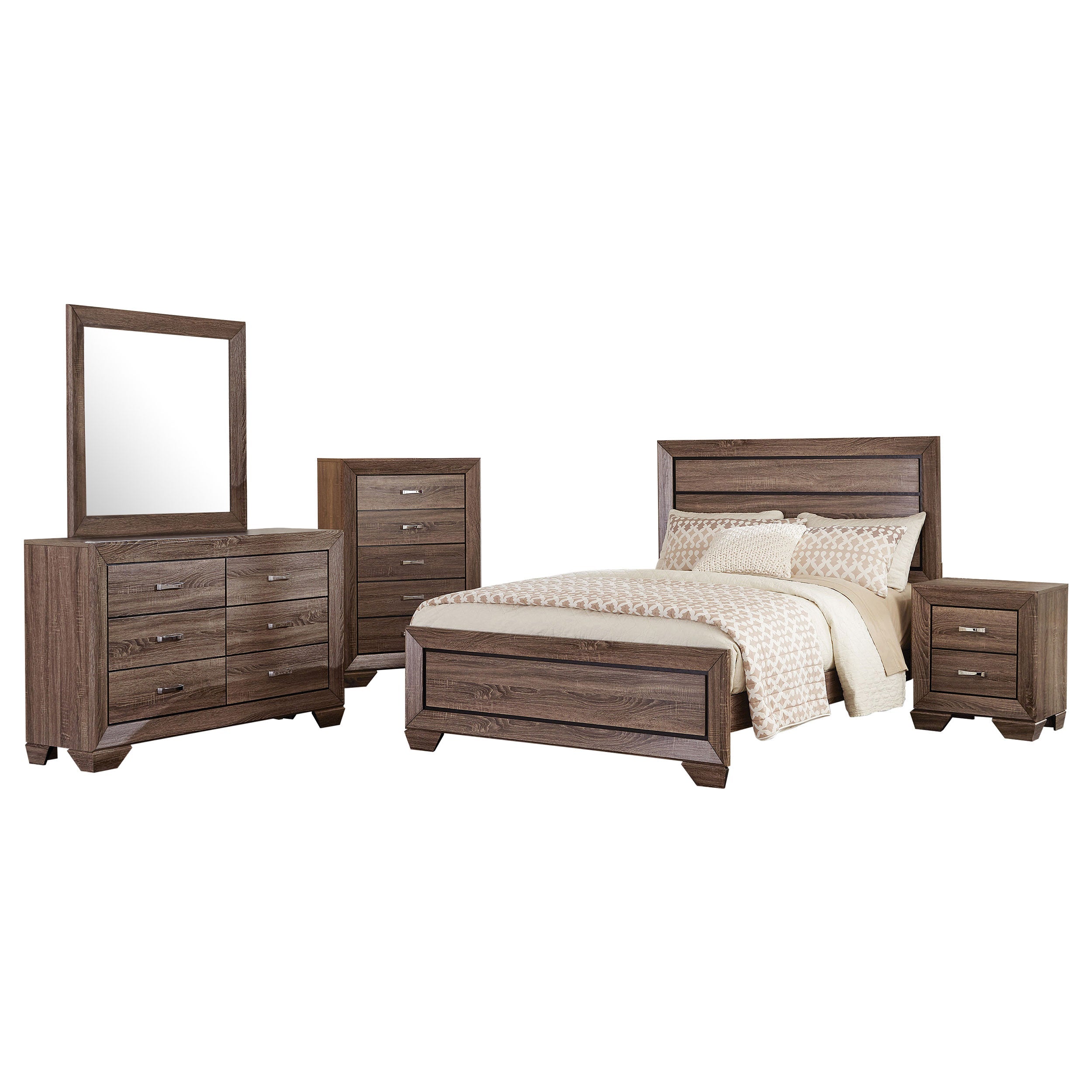 Kauffman California King Bedroom Set Dark Cocoa