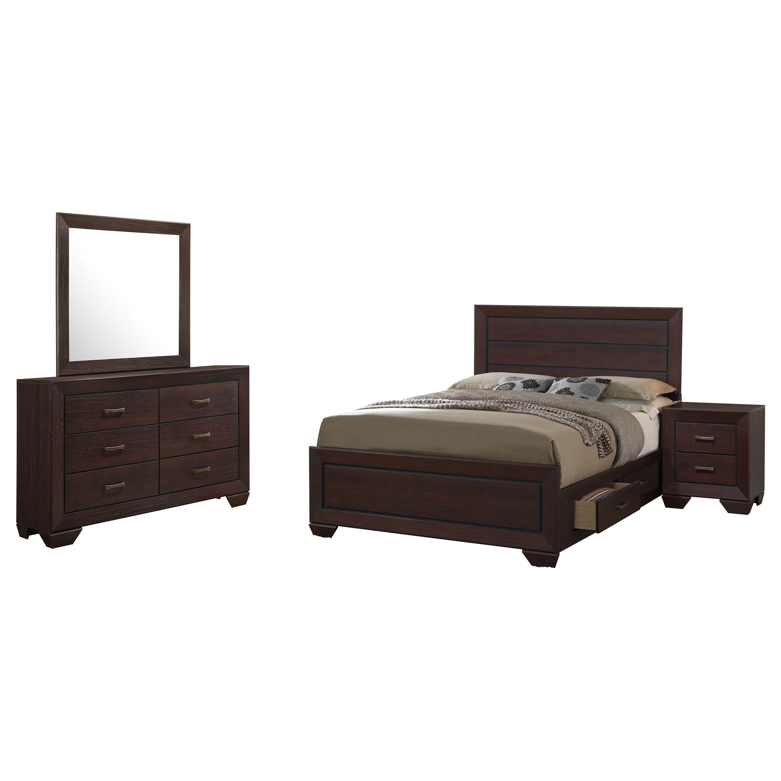 Kauffman California King Bedroom Set Dark Cocoa