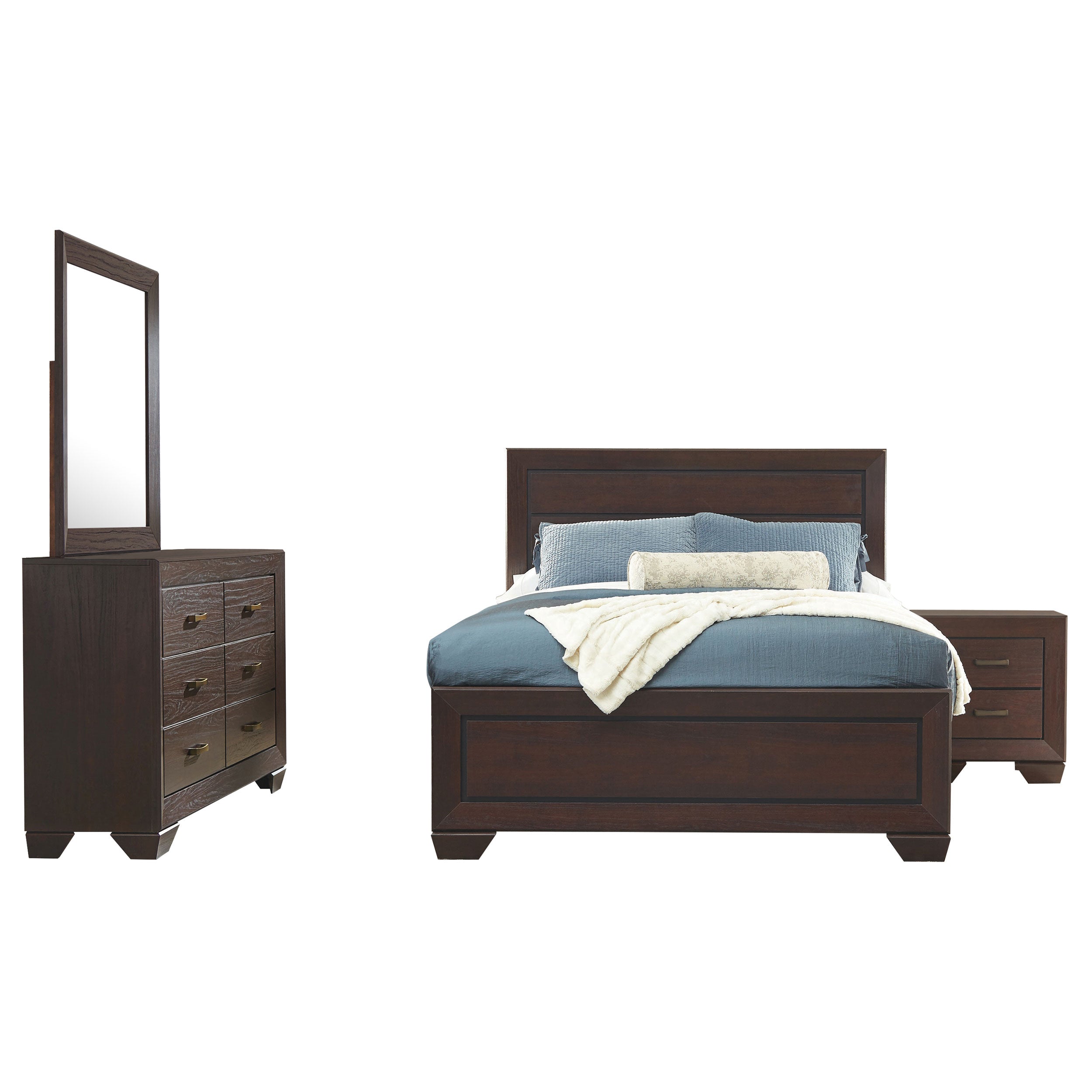 Kauffman California King Bedroom Set Dark Cocoa