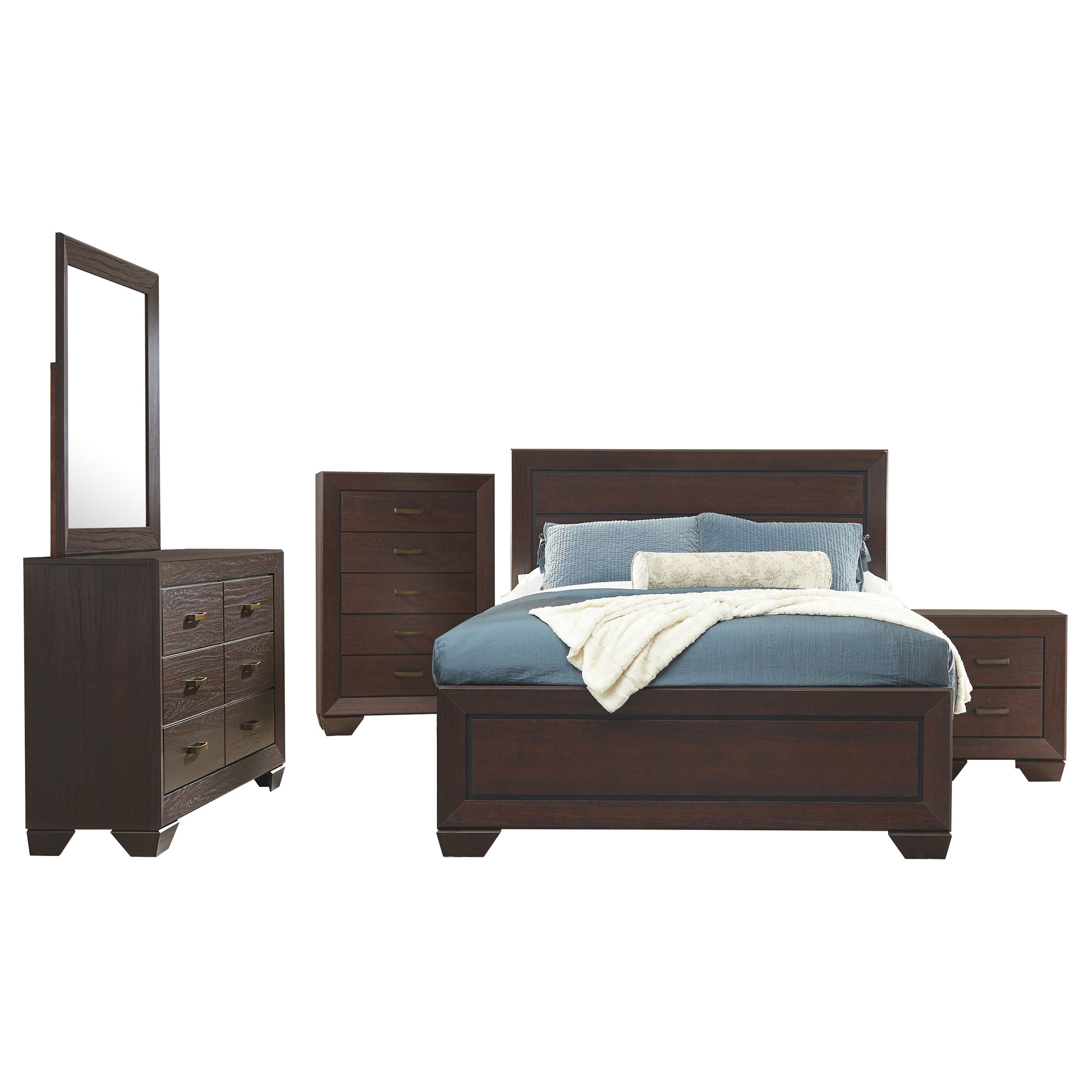 Kauffman California King Bedroom Set Dark Cocoa