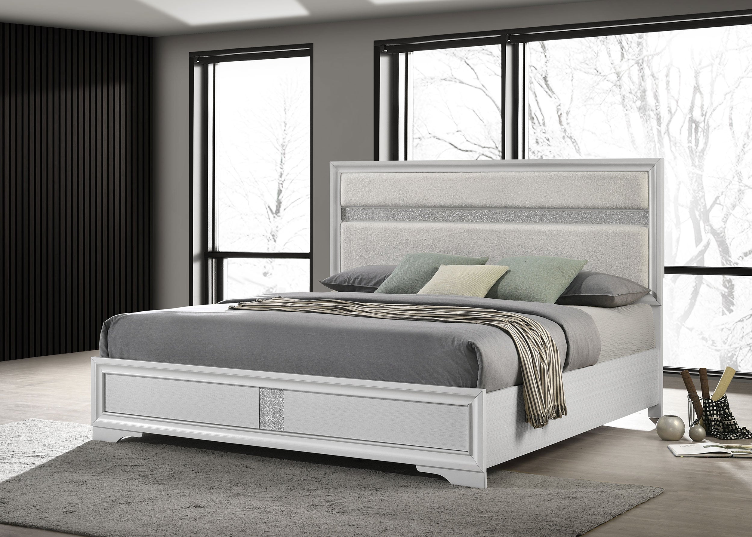 Miranda 51-inch Wood California King Storage Panel Bed Black