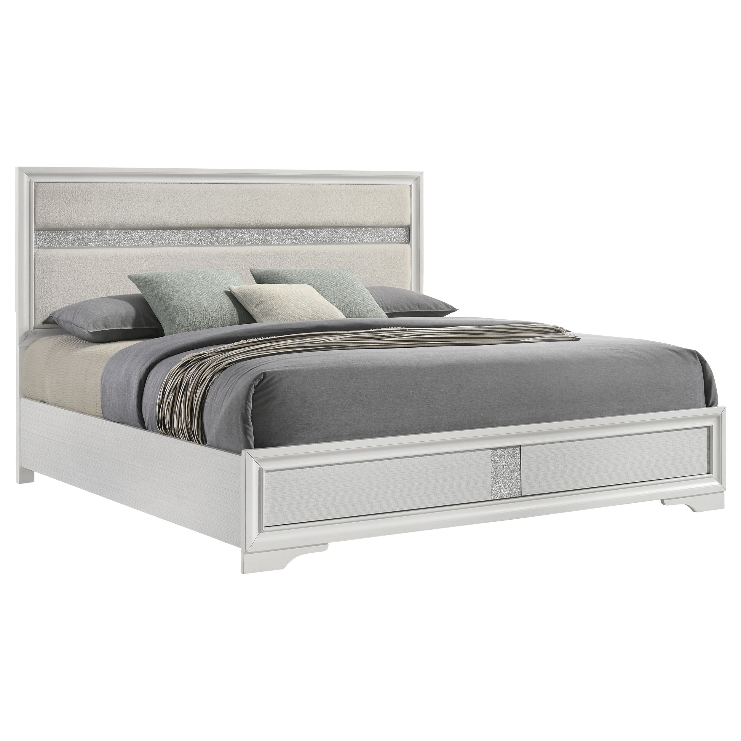 Miranda 51-inch Wood California King Storage Panel Bed Black