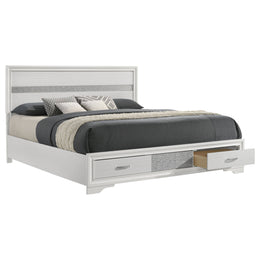 Miranda 51-inch Wood California King Storage Panel Bed Black