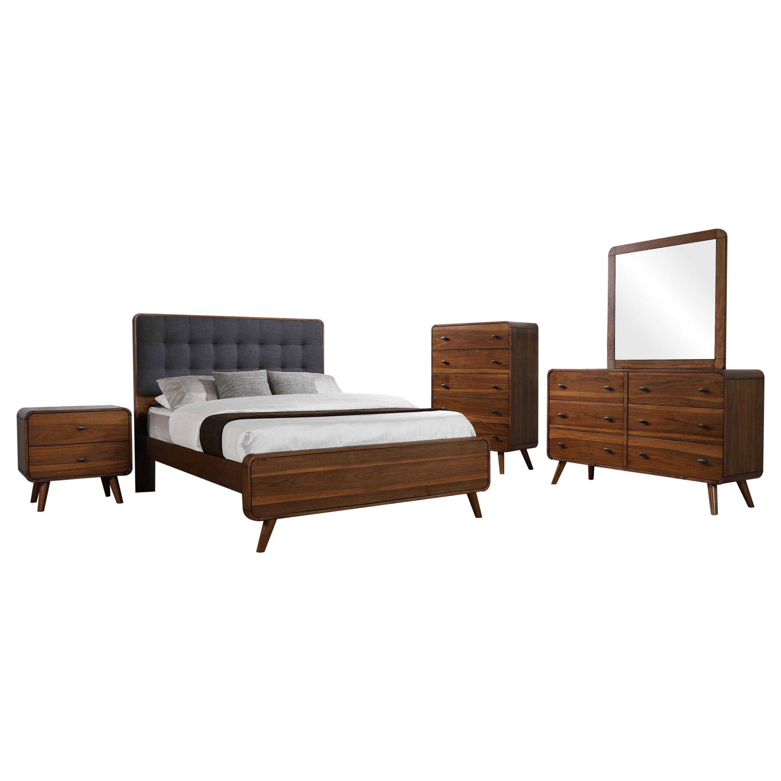 Robyn California King Bedroom Set Dark Walnut