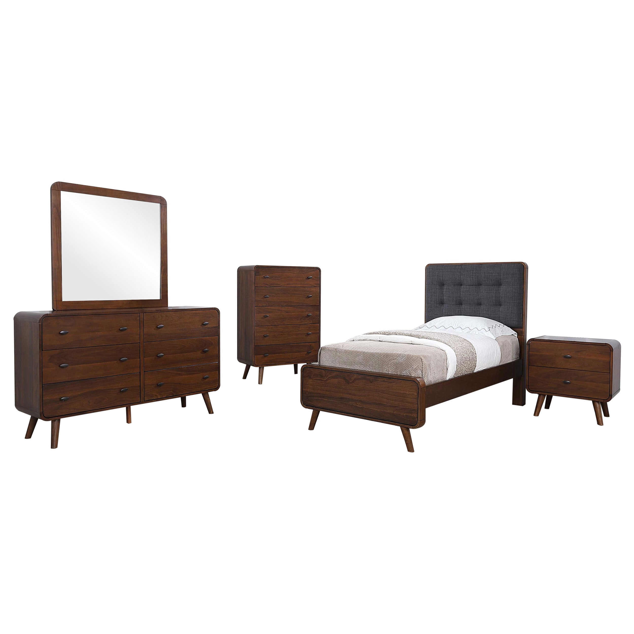 Robyn California King Bedroom Set Dark Walnut