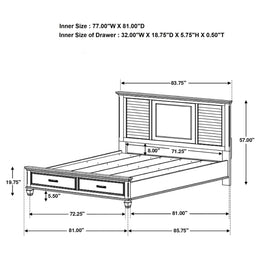 Franco Wood Panel Bed Distressed White