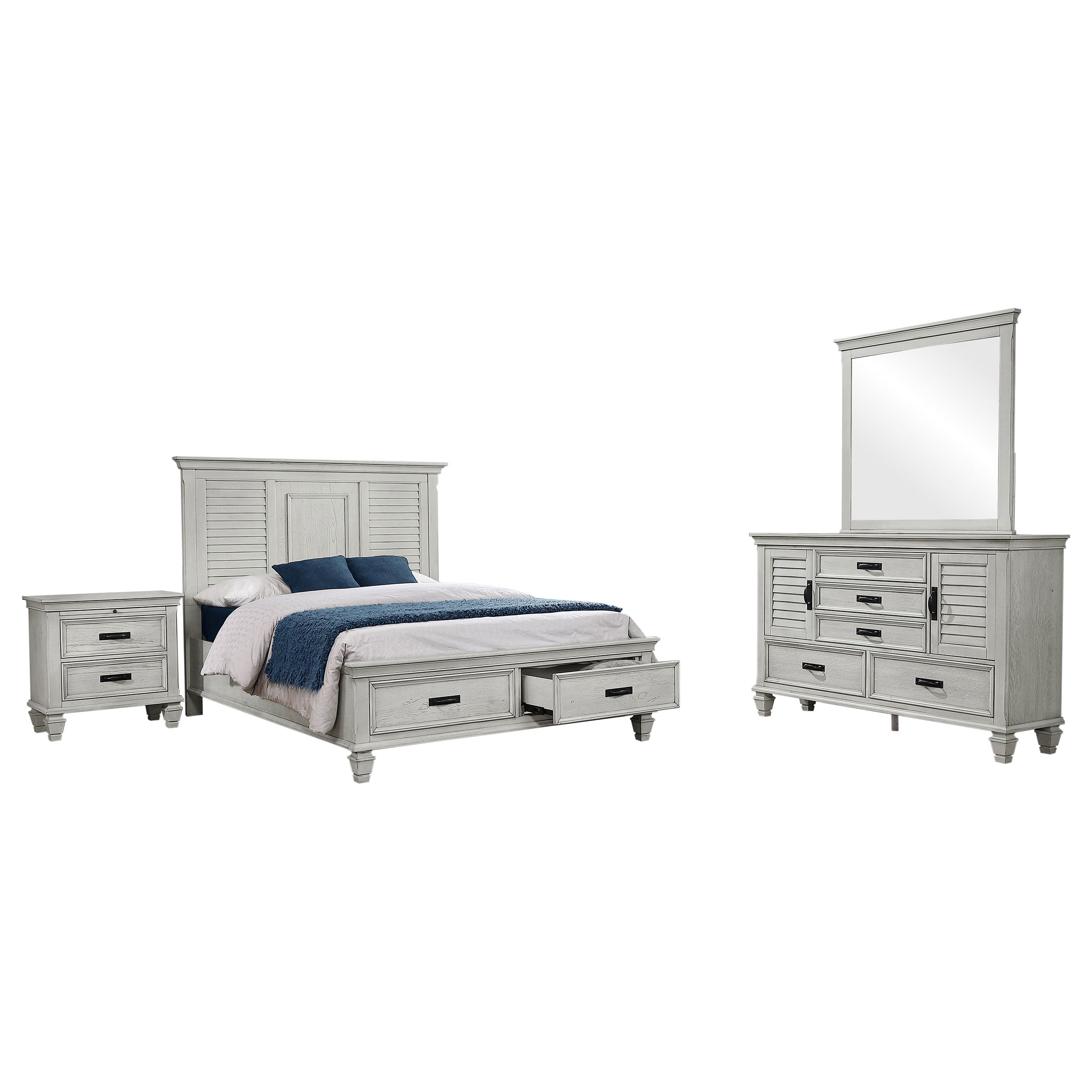 Franco Bedroom Set Distressed White