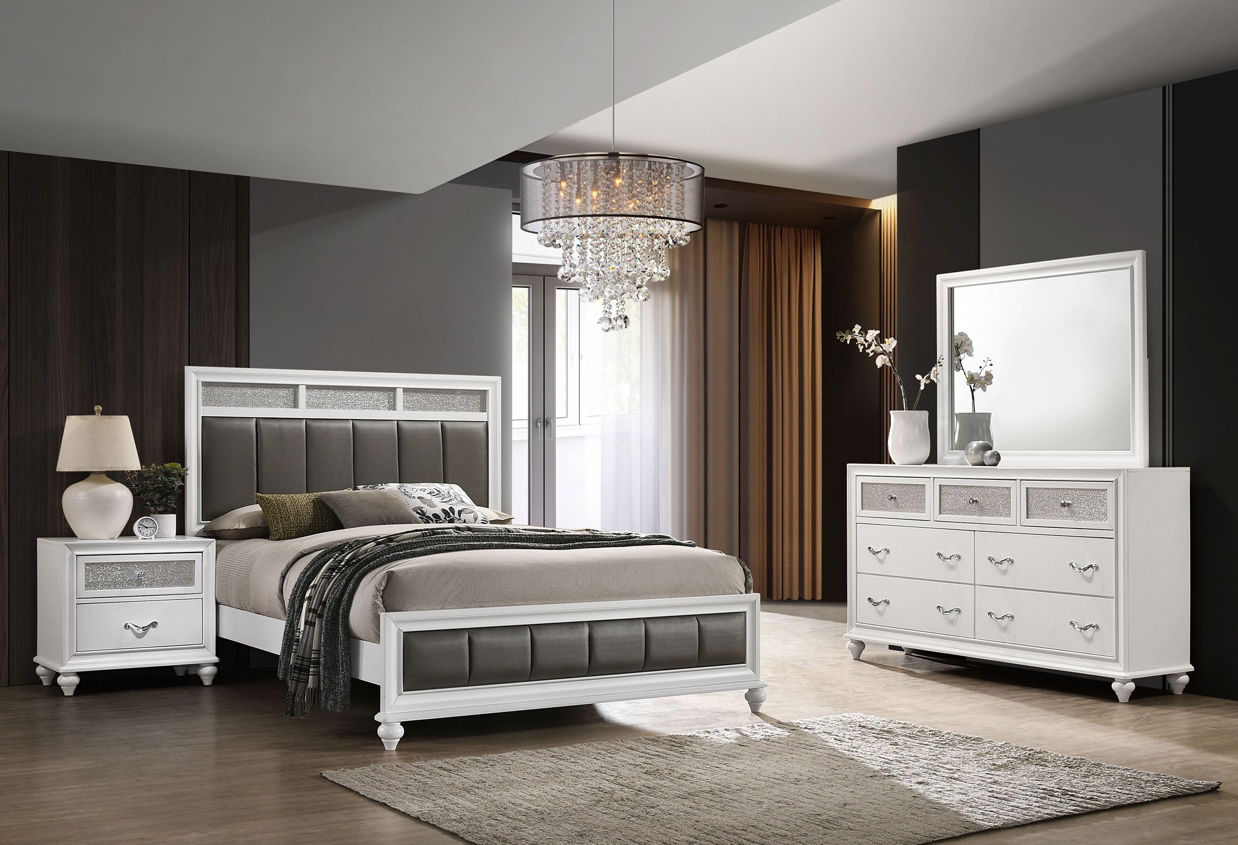 Barzini 4-piece Bedroom Set White