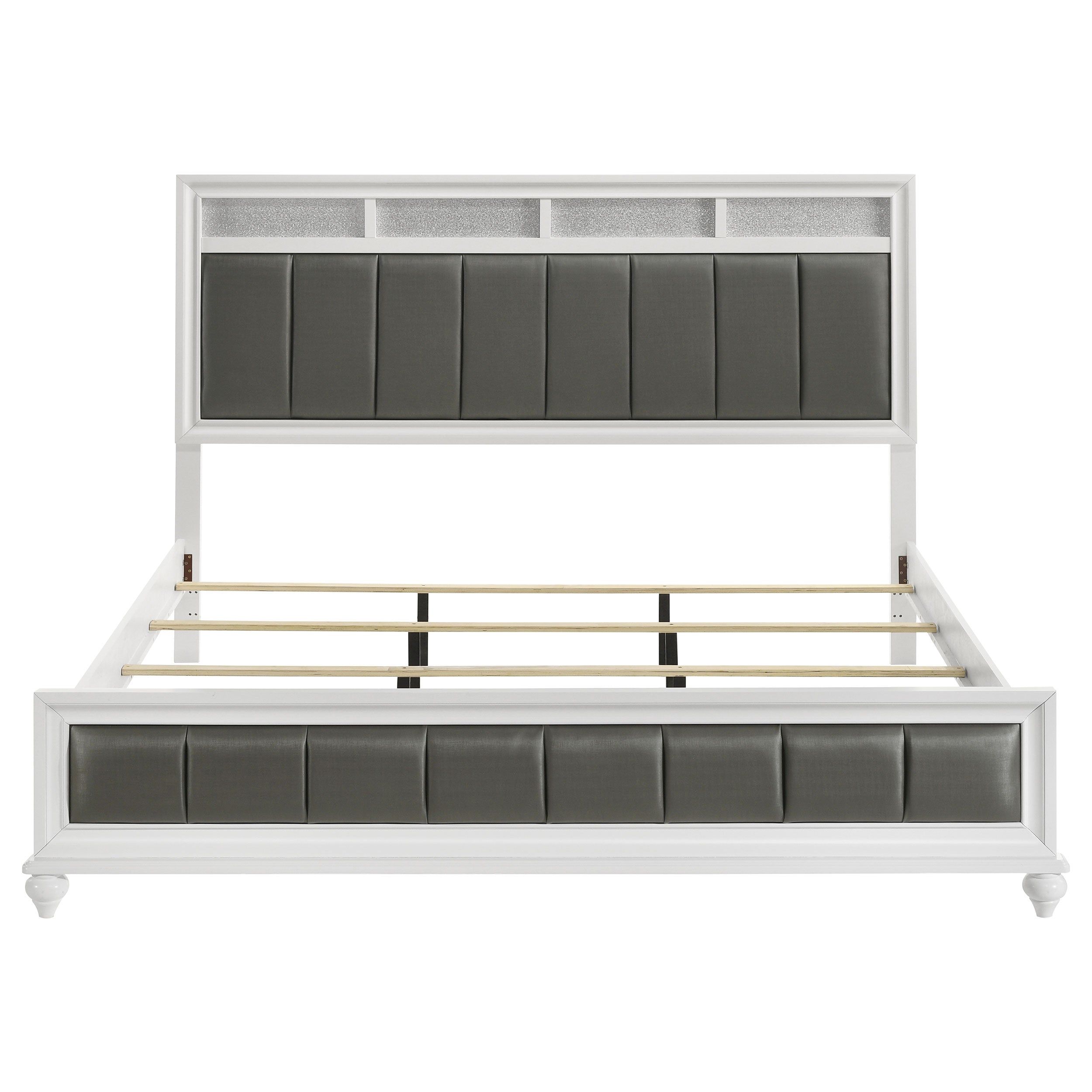 Barzini Wood Panel Bed White