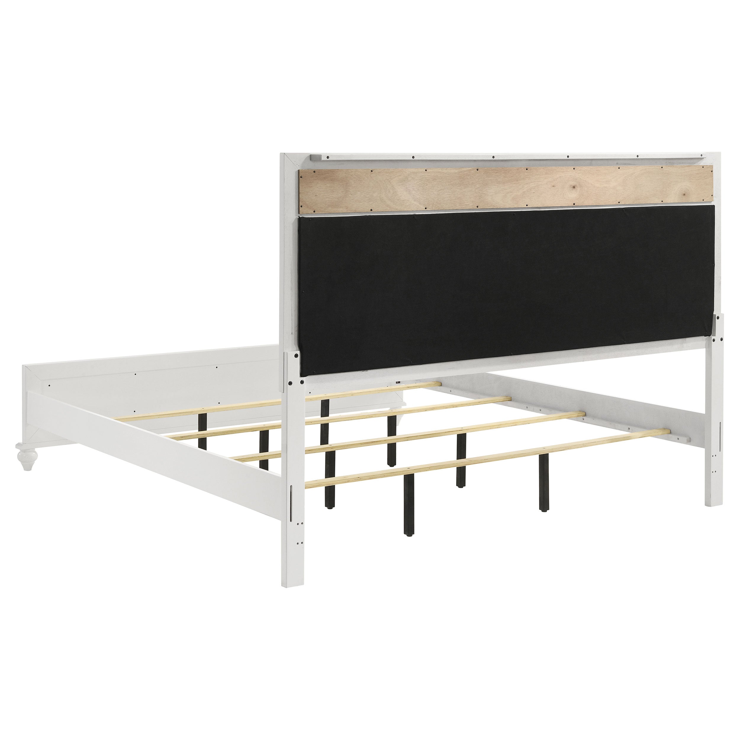 Barzini Wood Panel Bed White