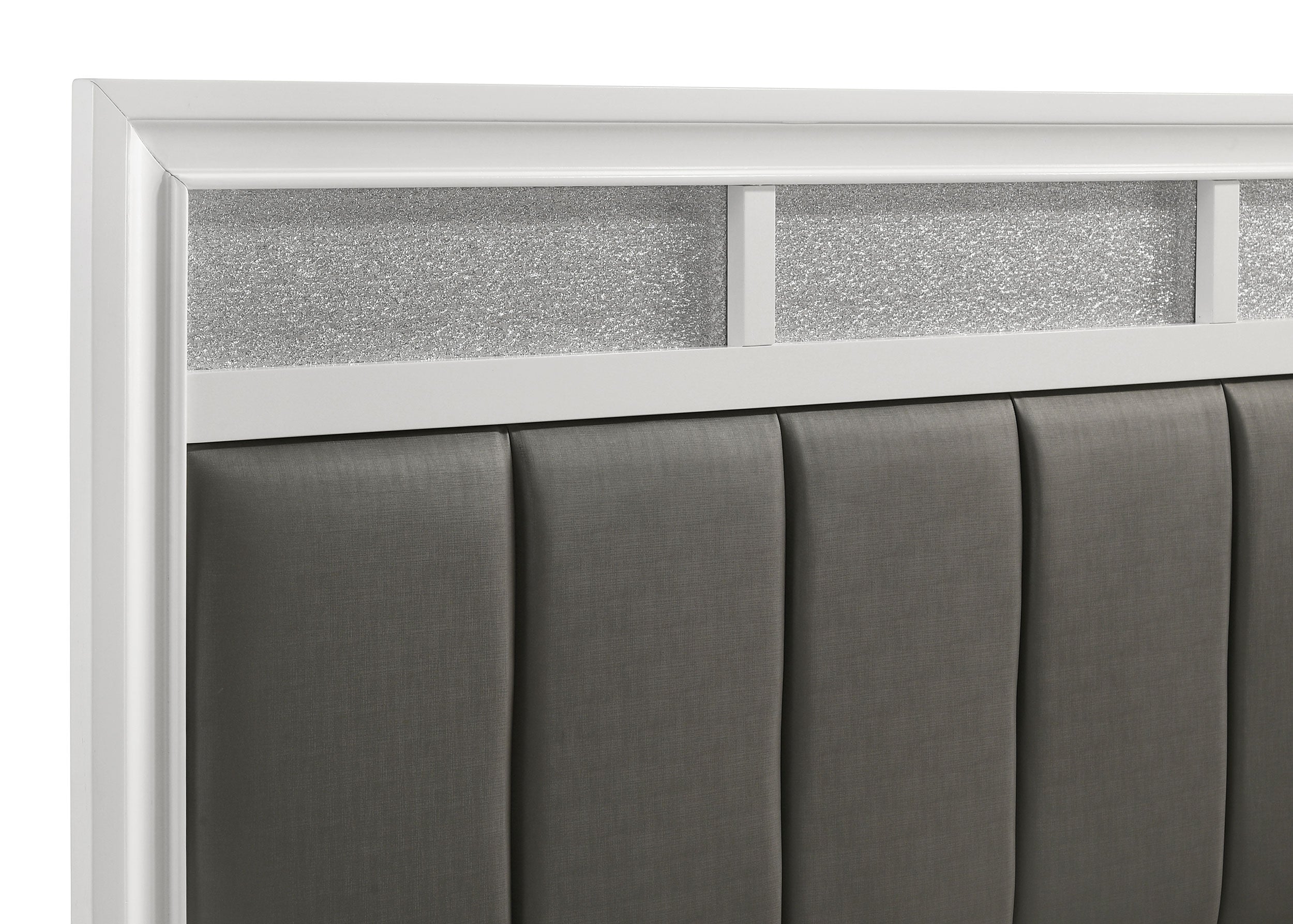 Barzini Wood Panel Bed White