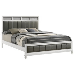 Barzini Wood Panel Bed White