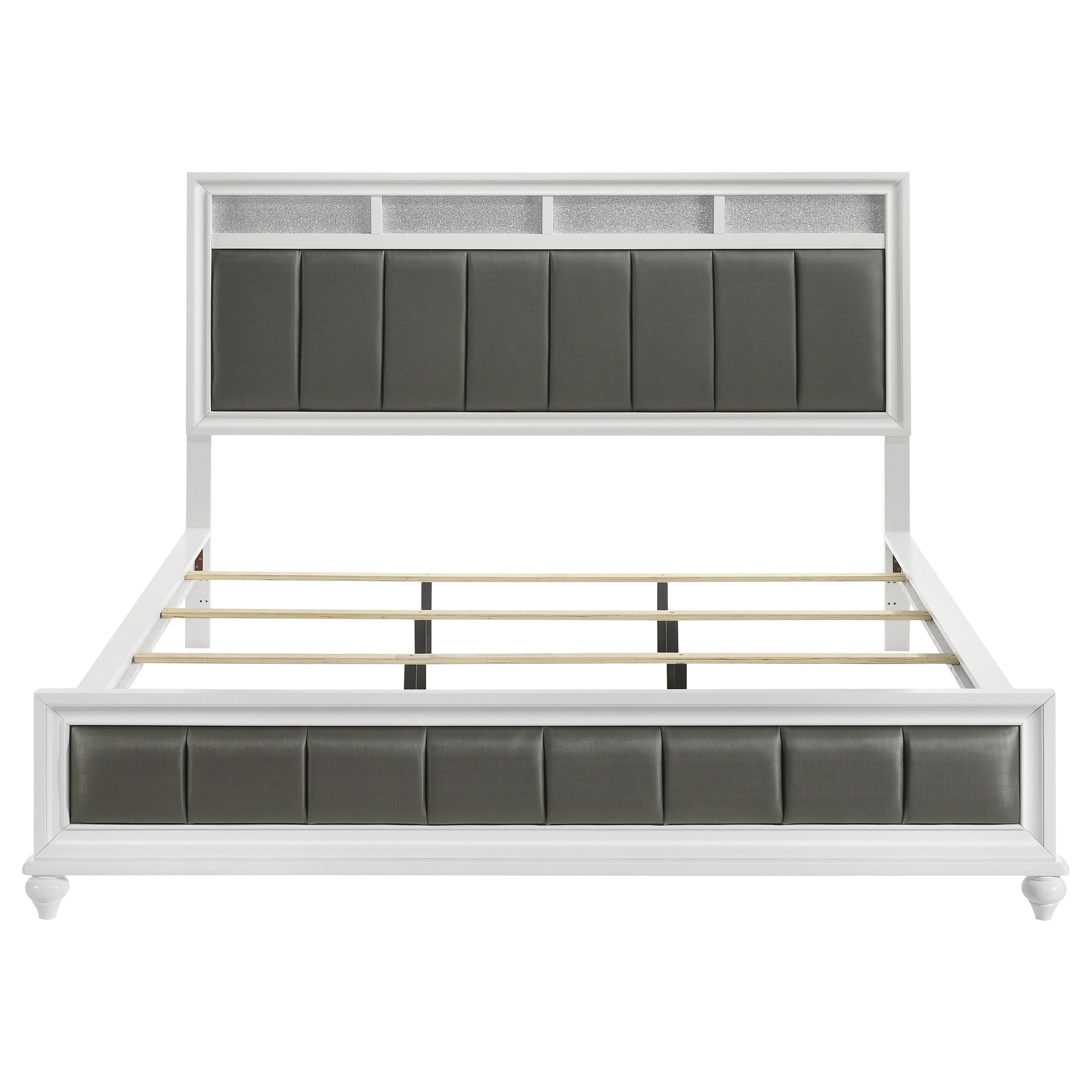 Barzini Wood Panel Bed White