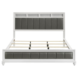 Barzini Wood Panel Bed White