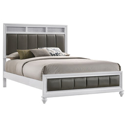 Barzini Wood Panel Bed White