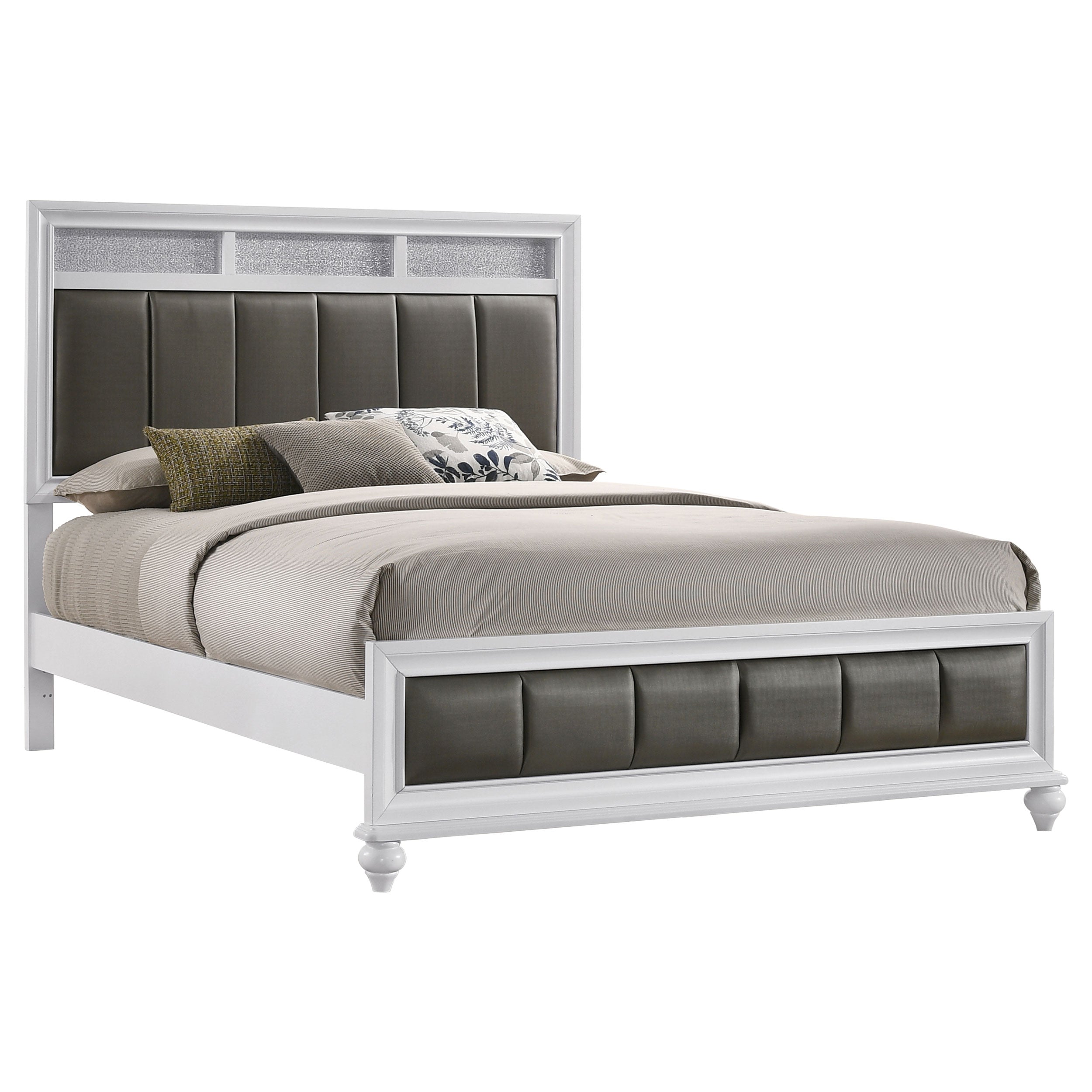 Barzini Wood Panel Bed White