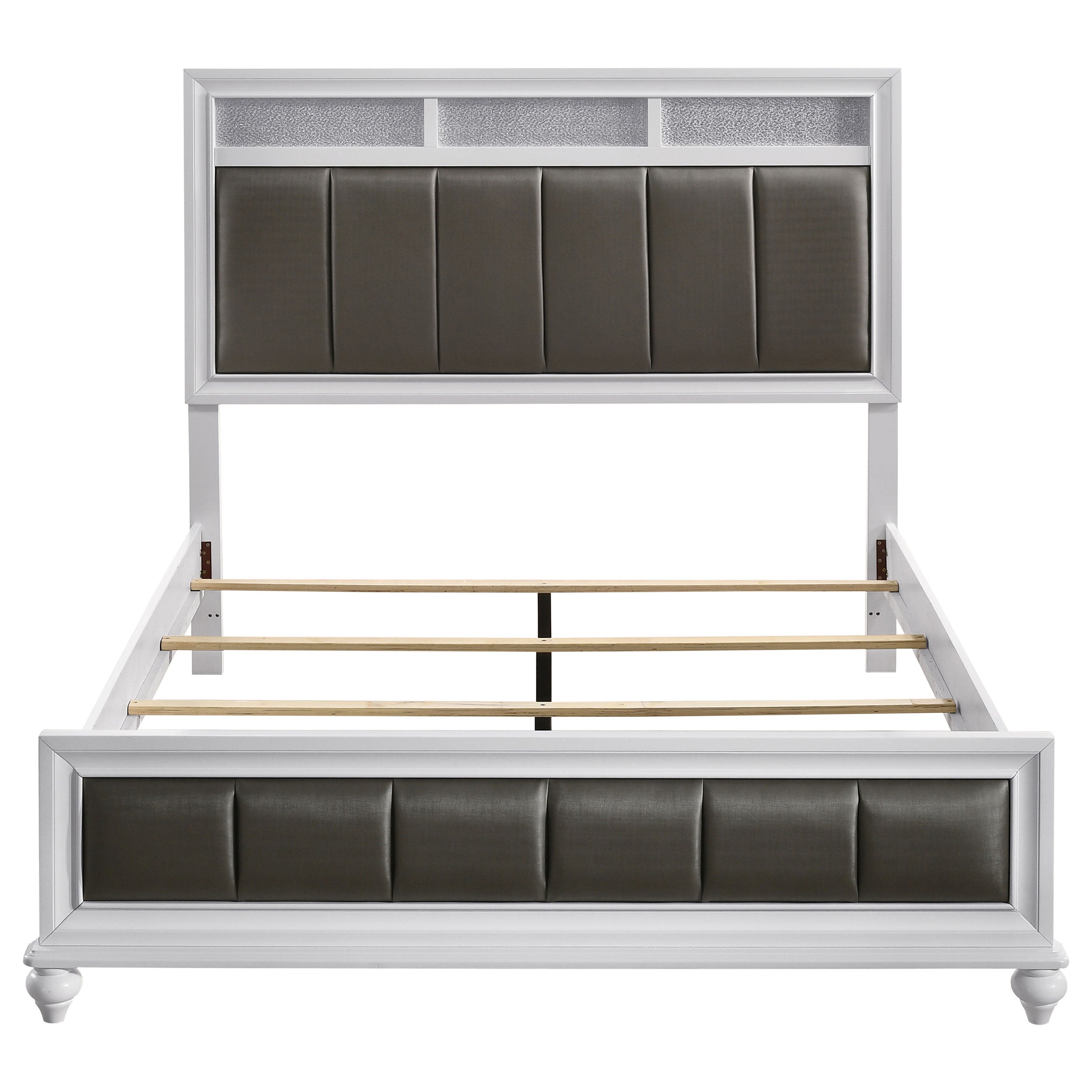 Barzini Wood Panel Bed White