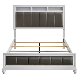 Barzini Wood Panel Bed White