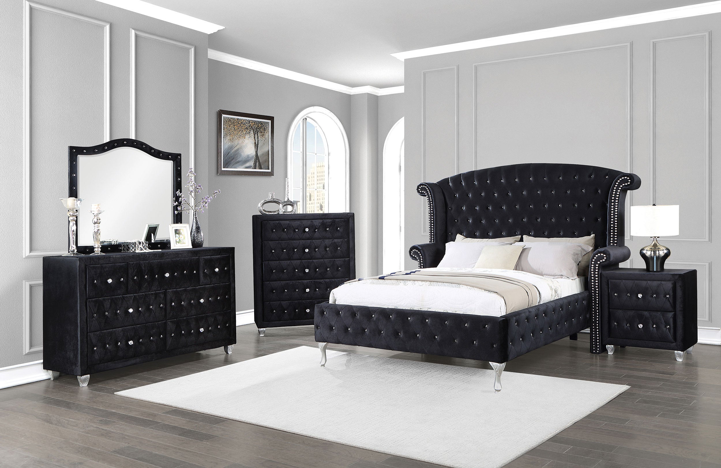 Deanna California King Bedroom Set Black