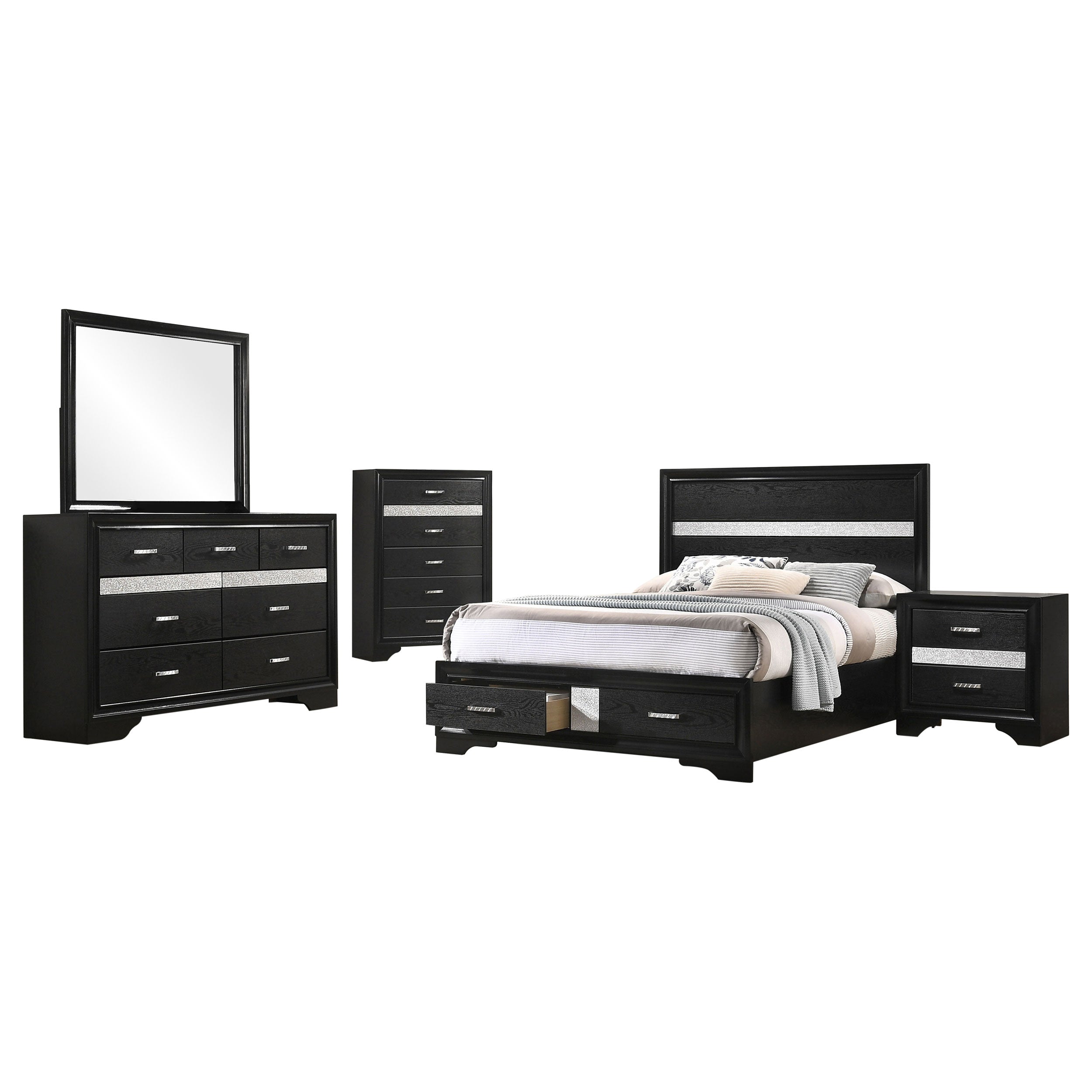 Miranda California King Bedroom Set Black