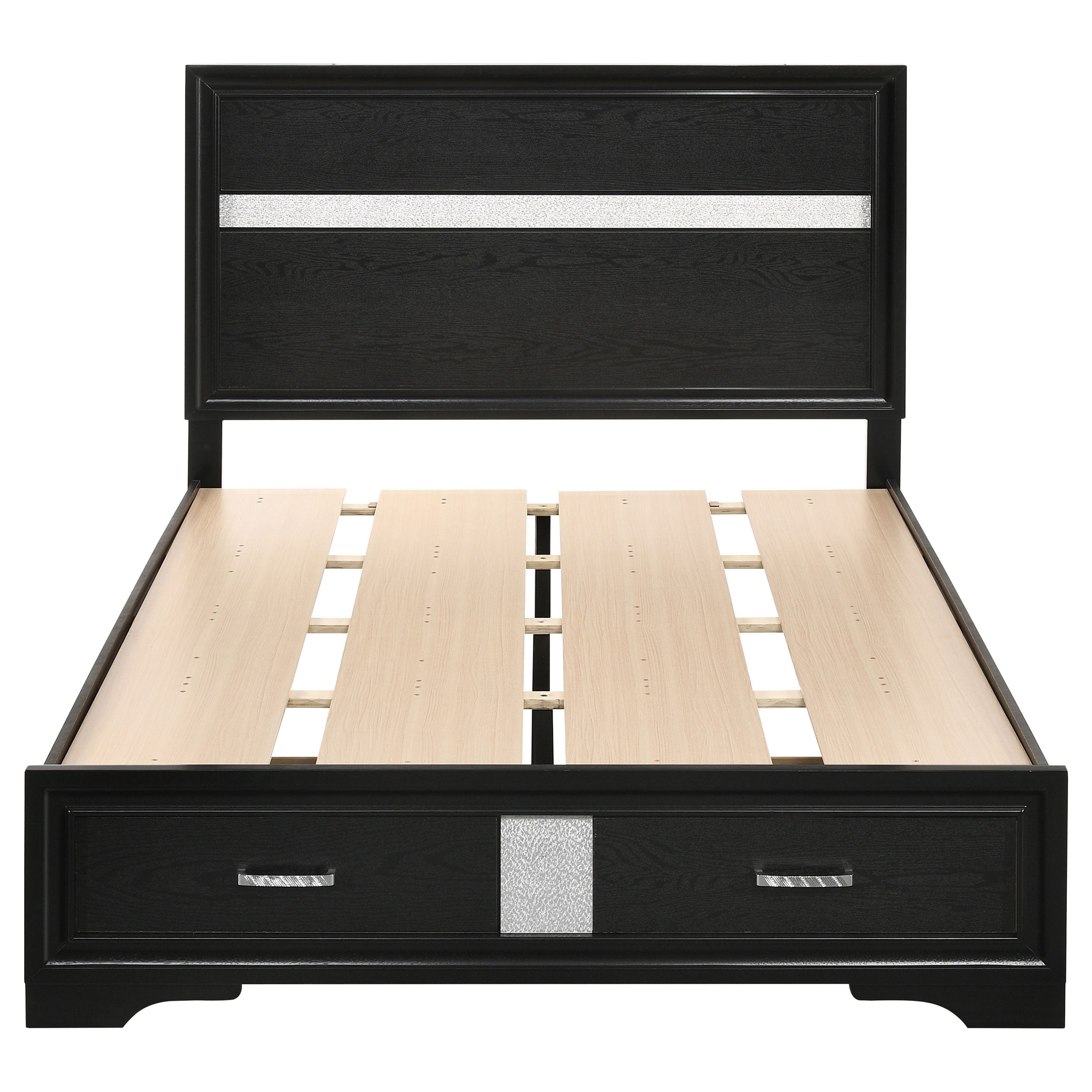 Miranda 51-inch Wood California King Storage Panel Bed Black