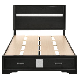 Miranda 51-inch Wood California King Storage Panel Bed Black