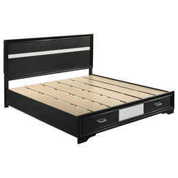 Miranda 51-inch Wood California King Storage Panel Bed Black