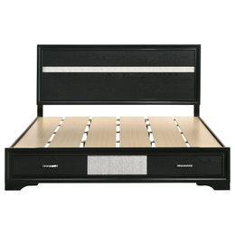 Miranda 51-inch Wood California King Storage Panel Bed Black