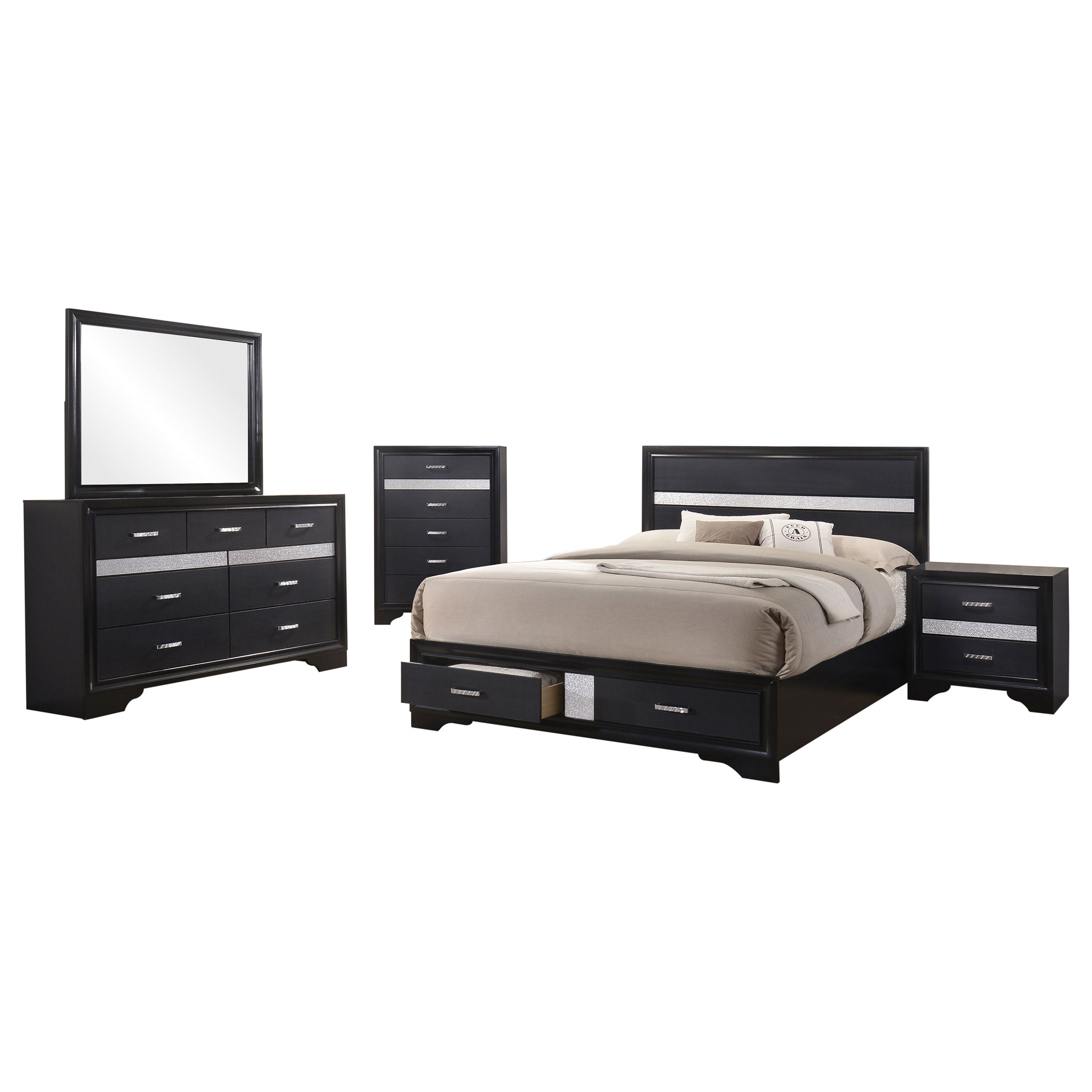Miranda California King Bedroom Set Black