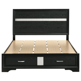 Miranda 51-inch Wood California King Storage Panel Bed Black