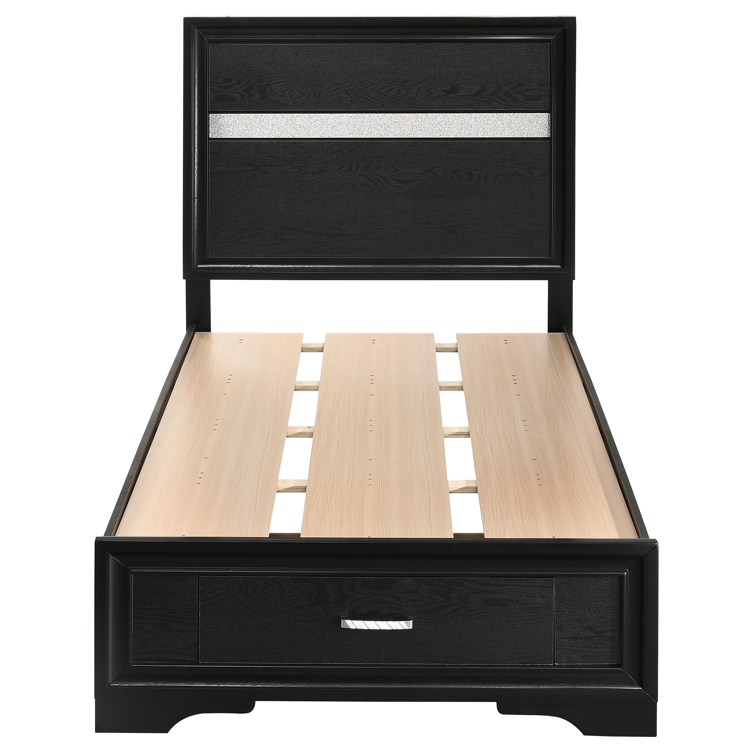 Miranda 51-inch Wood California King Storage Panel Bed Black
