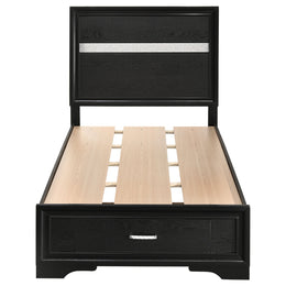 Miranda 51-inch Wood California King Storage Panel Bed Black