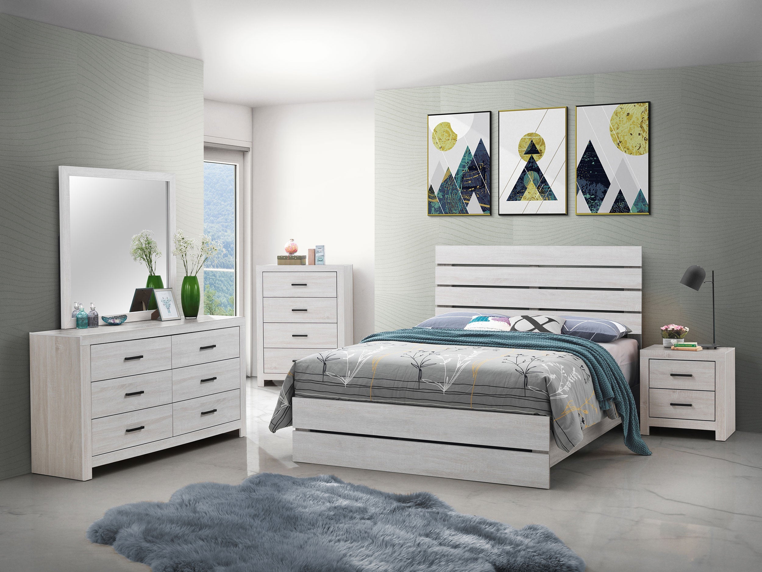 Brantford Wood Panel Bed Barrel Oak