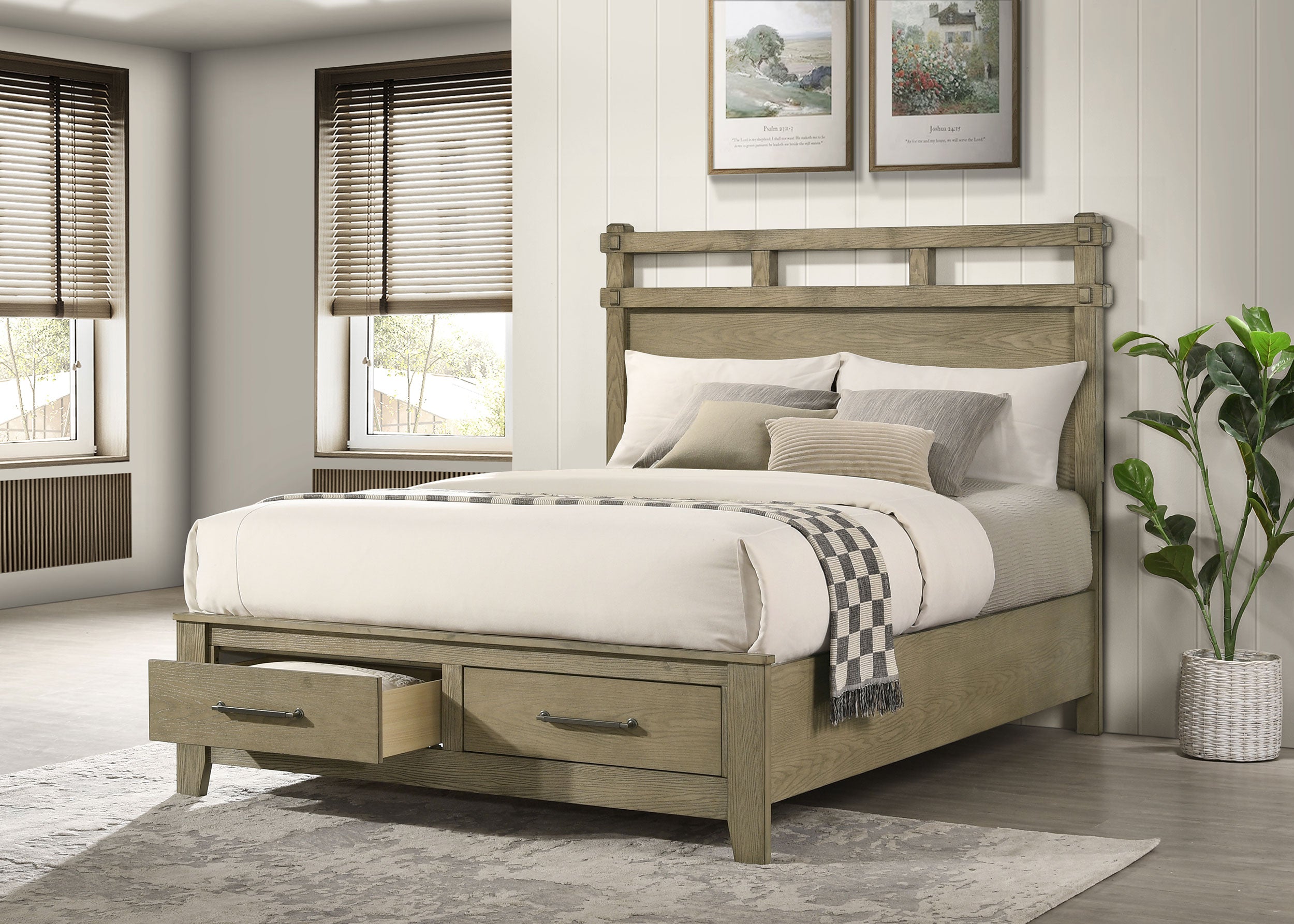 Hazlewood 59-inch Panel Storage Bed Vineyard Oak