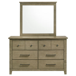 Hazlewood 6-drawer Bedroom Dresser with Mirror Vineyard Oak