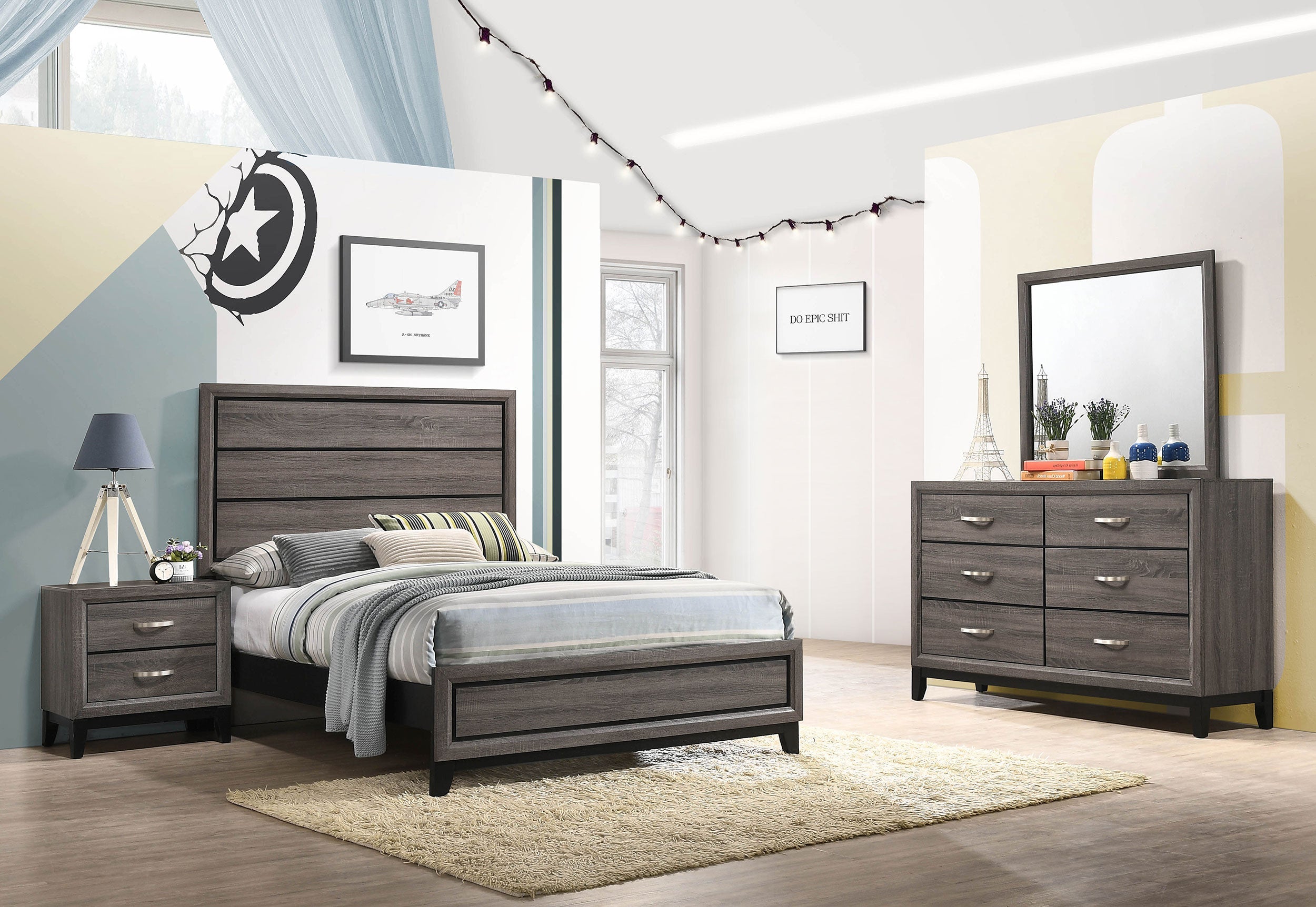 Watson California King Bedroom Set Grey Oak