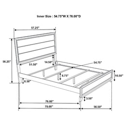 Watson Wood California King Panel Bed Grey Oak