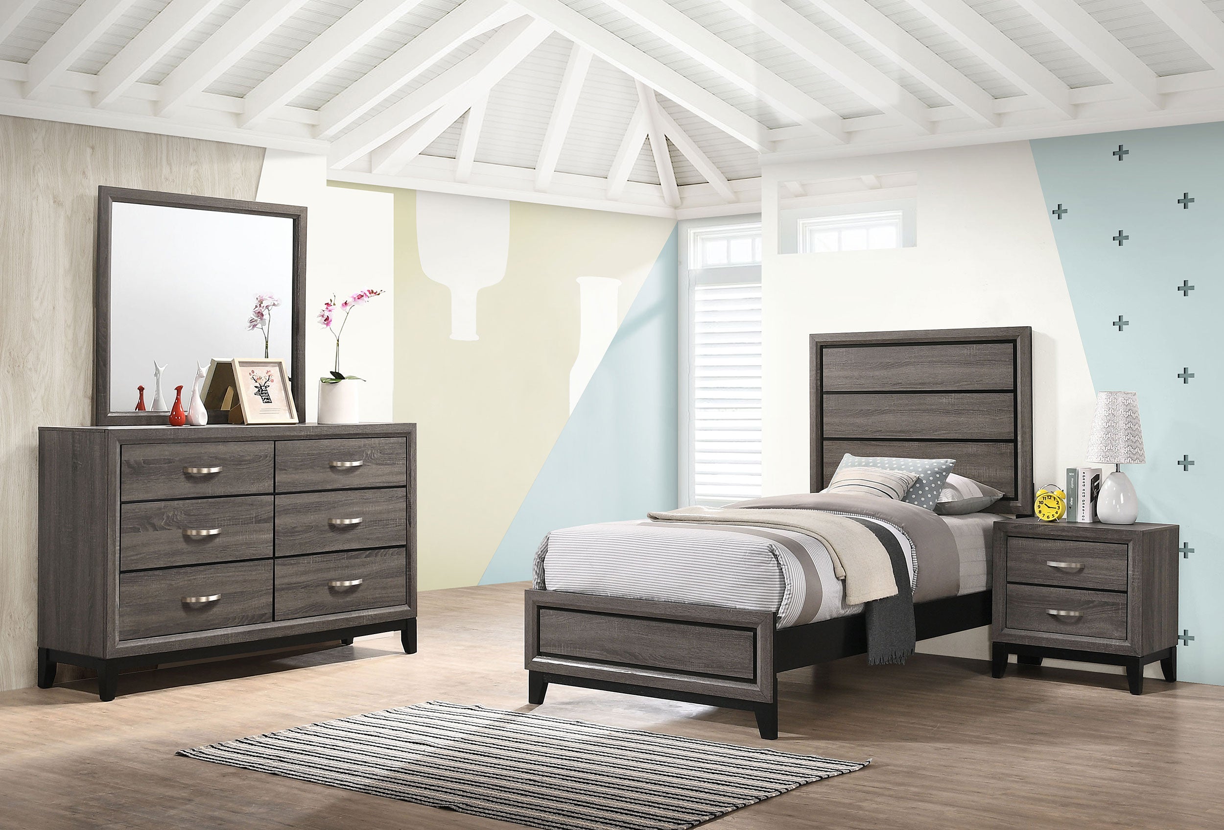 Watson California King Bedroom Set Grey Oak