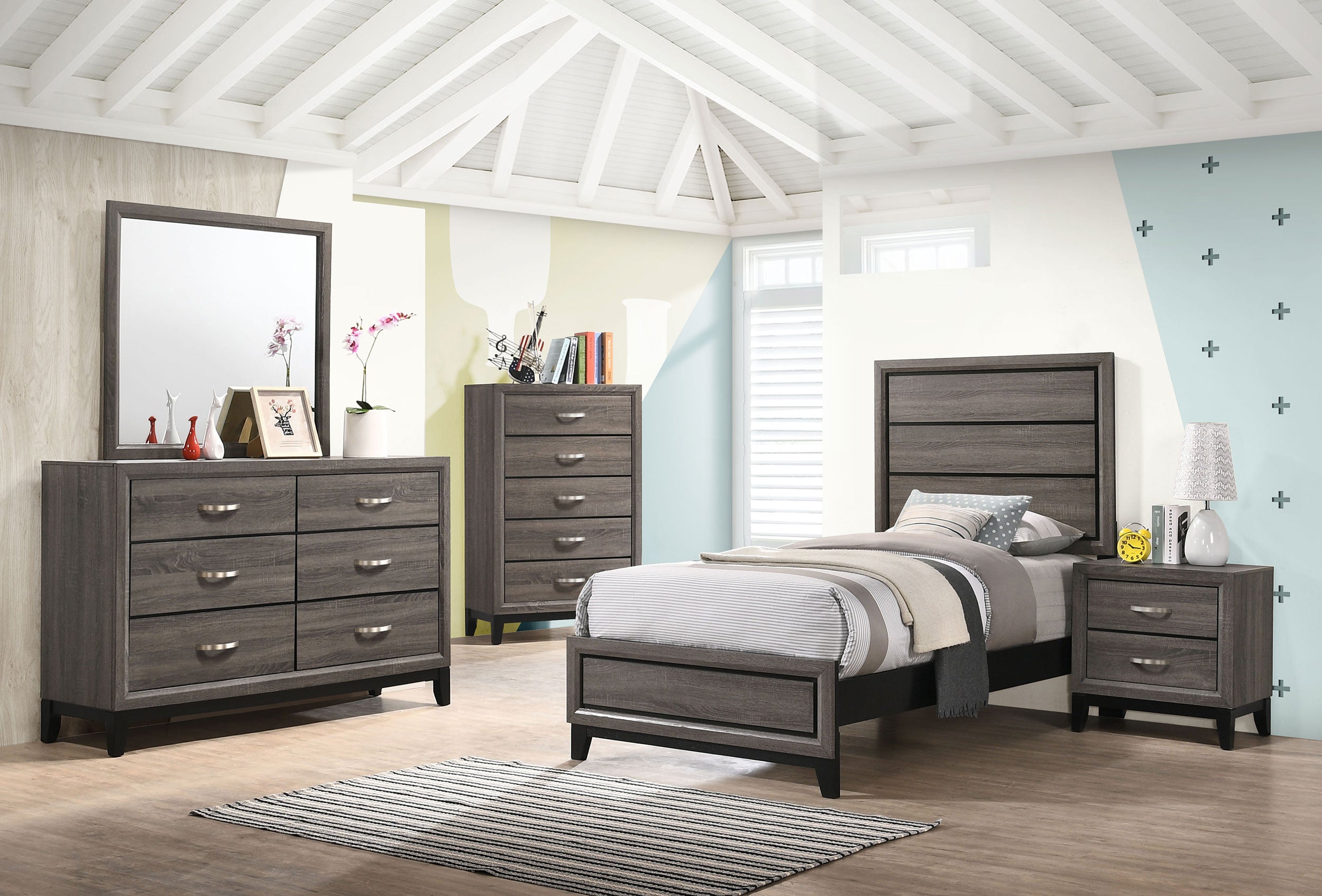 Watson California King Bedroom Set Grey Oak