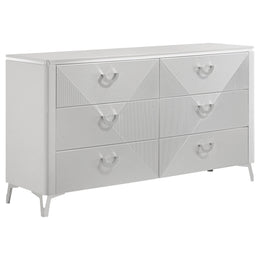 Cassia LED Bedroom Set White High Gloss