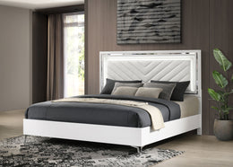 Cassia LED Panel Bed White High Gloss