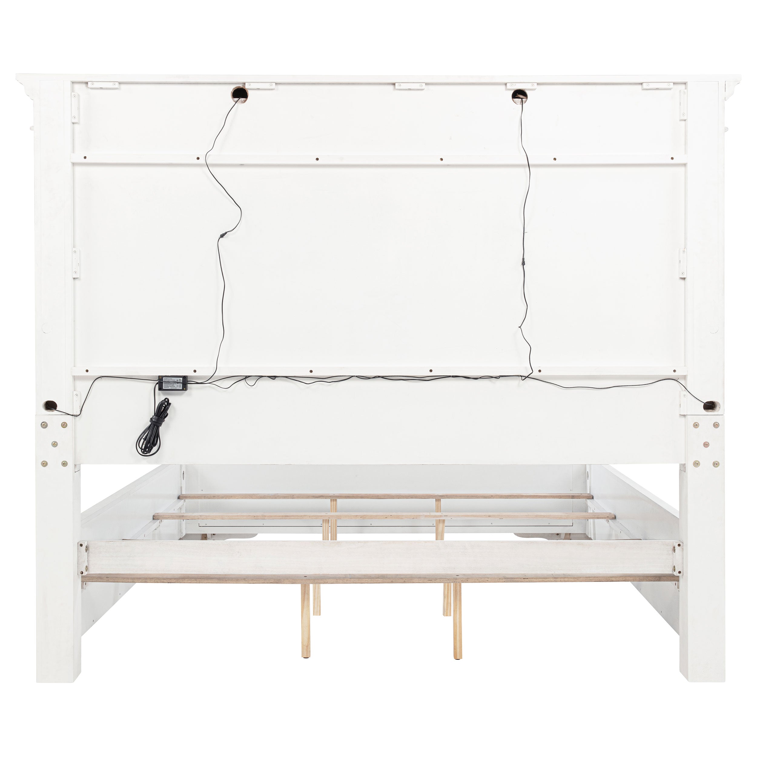McKinney LED Light Panel Bed Vintage White