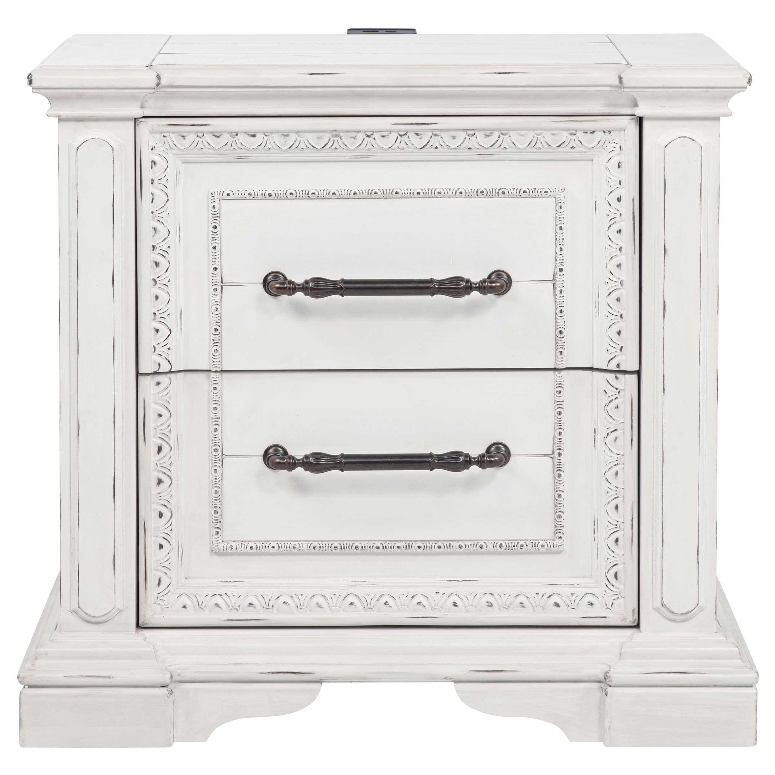 McKinney 2-drawer Nightstand with Dual USB Vintage White