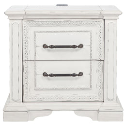McKinney 2-drawer Nightstand with Dual USB Vintage White