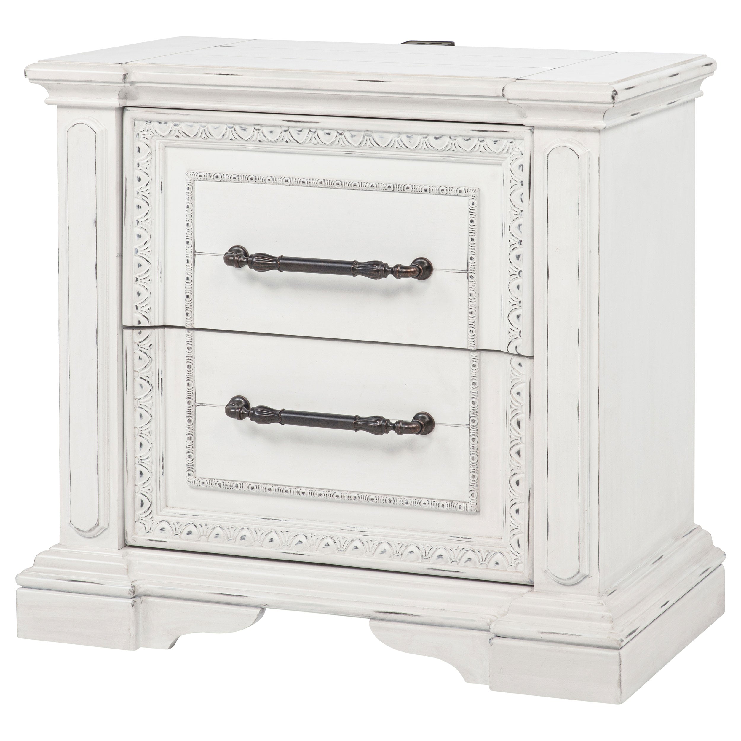 McKinney 2-drawer Nightstand with Dual USB Vintage White