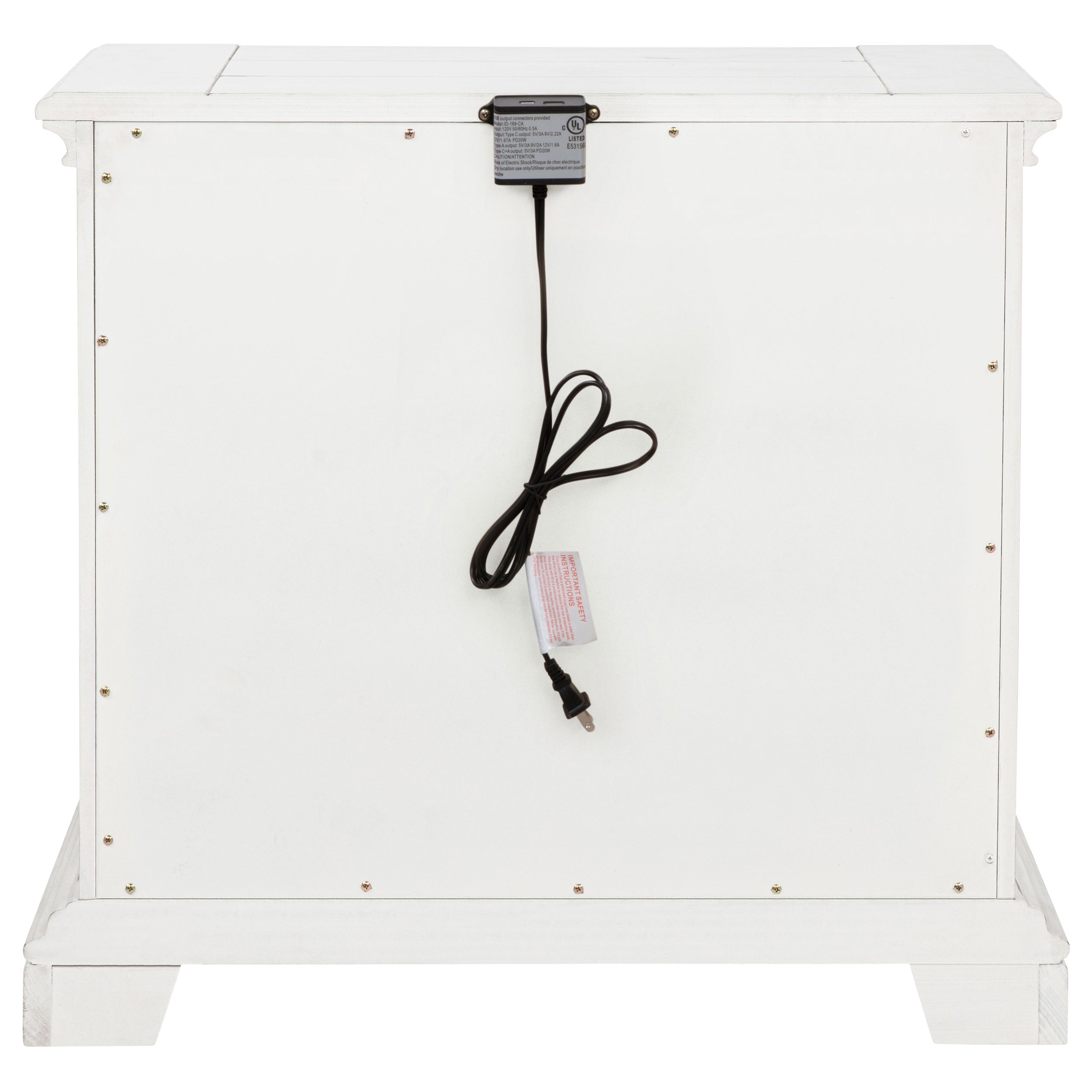 McKinney 2-drawer Nightstand with Dual USB Vintage White