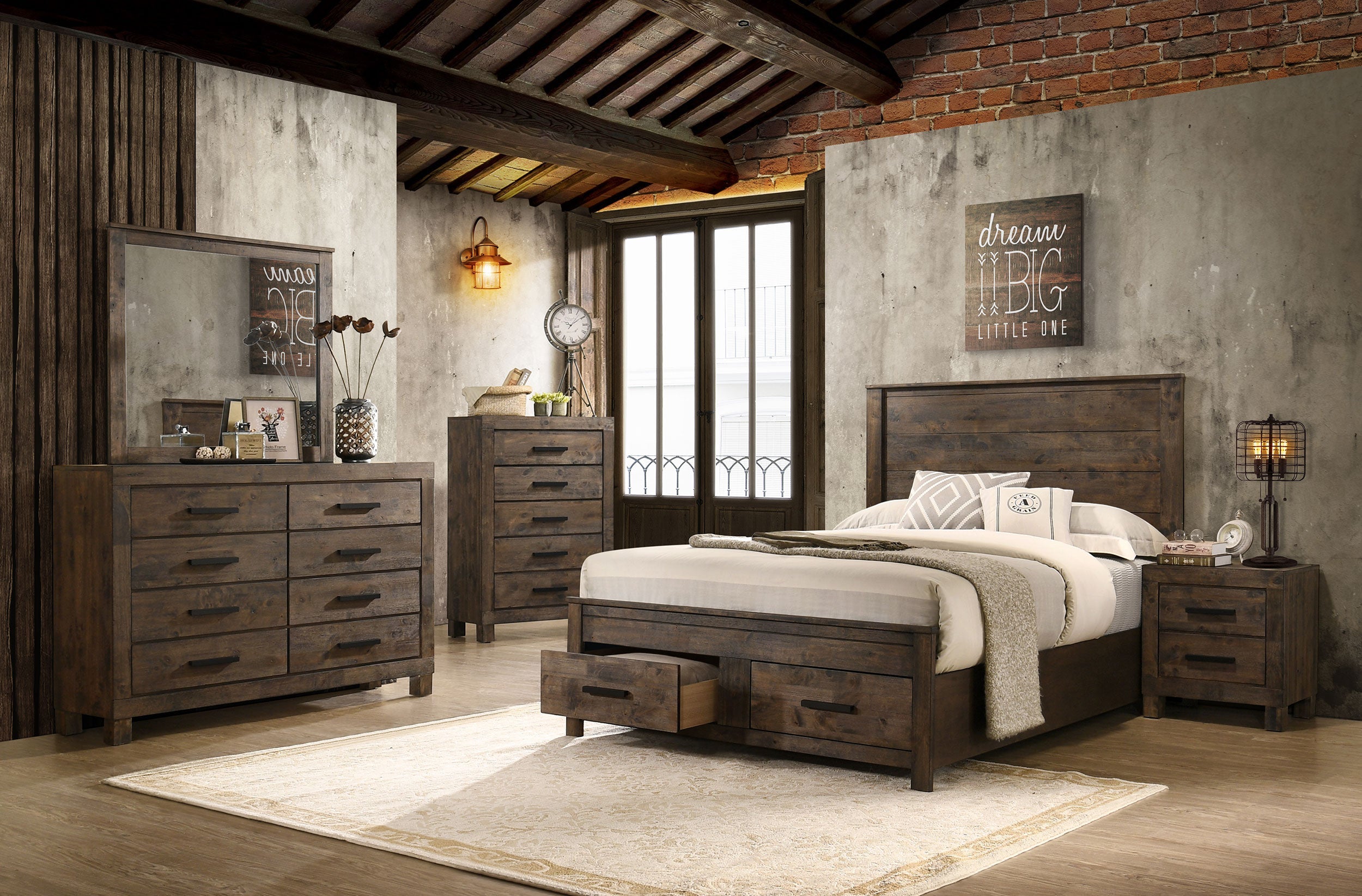 Woodmont California King Bedroom Set Golden Brown