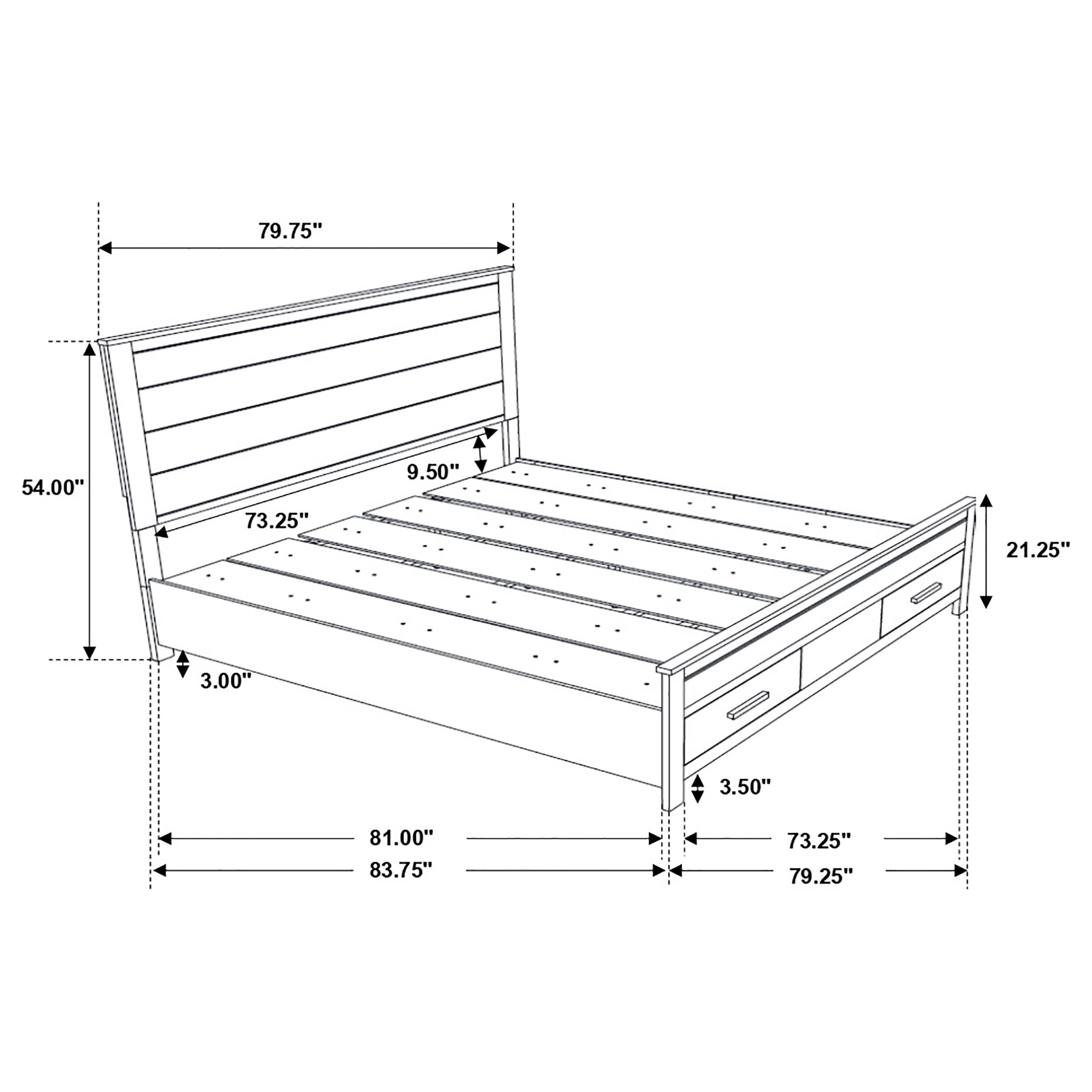 Woodmont California King Storage Bed Rustic Golden Brown