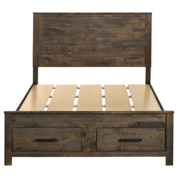 Woodmont California King Storage Bed Rustic Golden Brown